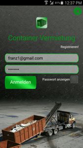 Smartphone App für Galabau und Containervermietung